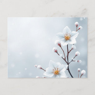 Winterbloesems en ijzige details briefkaart