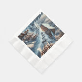 Winterblokhut op een besneeuwde kerstdag servet (Hoek)