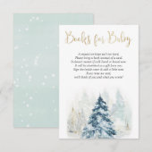 Winterboeken voor baby gouden kerstboomsneeuw informatiekaartje (Voorkant / Achterkant)