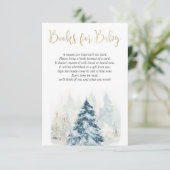 Winterboeken voor baby gouden kerstboomsneeuw informatiekaartje (Staand voorkant)