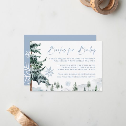 Winterboeken voor Baby Kaart Notitiekaartje (Voorkant / Achterkant in situ)