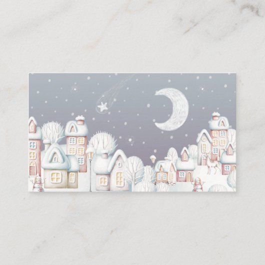 Winterboeken voor Baby shower van baby Informatiekaartje (Achterkant)