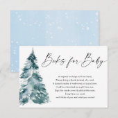 Winterboeken voor babyblauw goudboek informatiekaartje (Voorkant / Achterkant)