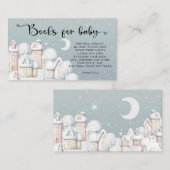 Winterboeken voor het Baby shower van baby Informatiekaartje (Voorkant / Achterkant)