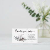 Winterboeken voor het Baby shower van baby Informatiekaartje (Staand voorkant)