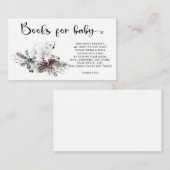 Winterboeken voor het Baby shower van baby Informatiekaartje (Voorkant / Achterkant)