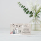 Winterboeken voor het Baby shower van baby Informatiekaartje (Staand voorkant)