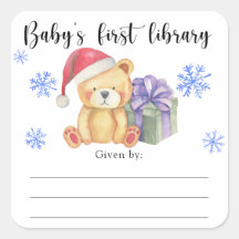 Winterboekenplaat van baby shower, boeken voor bab