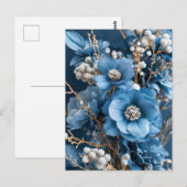Winterboeket in blauw en wit briefkaart (Voorkant / Achterkant)