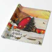 Winterboerderij Cadeaupapier (Uitgerold)