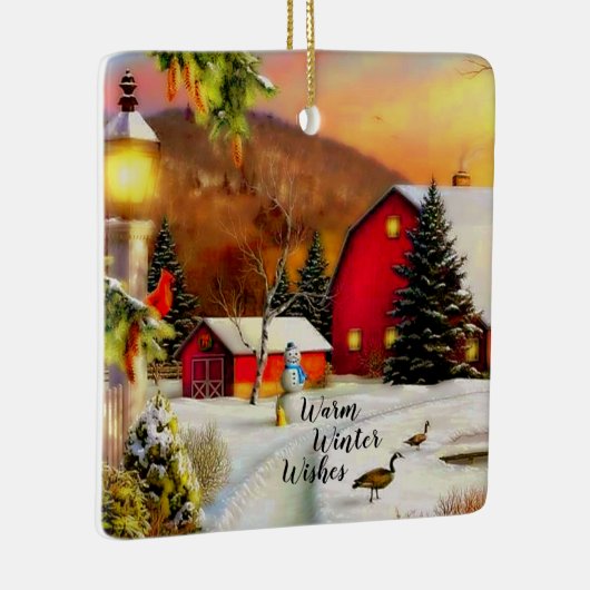 Winterboerderij Keramisch Ornament (Rechts)