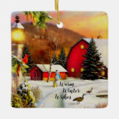 Winterboerderij Keramisch Ornament (Voorkant)