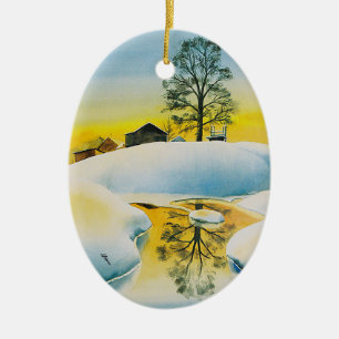 WinterBoerderij Keramisch Ornament
