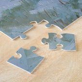 Winterboerderij Kippen Kinderen Rode Schuur Schild Legpuzzel (Zijkant)