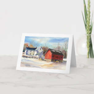 Winterboerderij & Rode Schuur Feestdagen Kaart