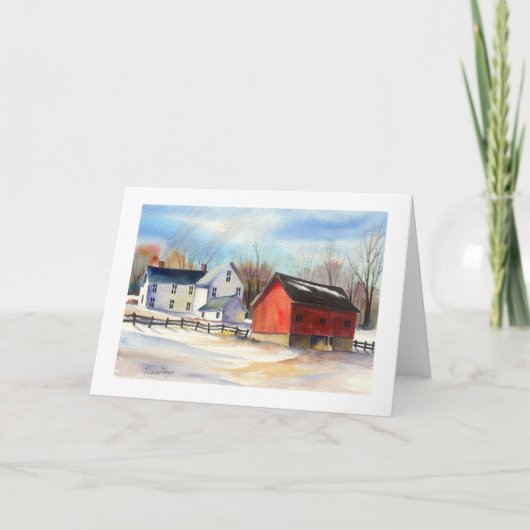 Winterboerderij & Rode Schuur Feestdagen Kaart (Voorkant)