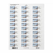 Winterboerderij, schuur, tuinsneeuw bedekt landsch etiket (Full Sheet)