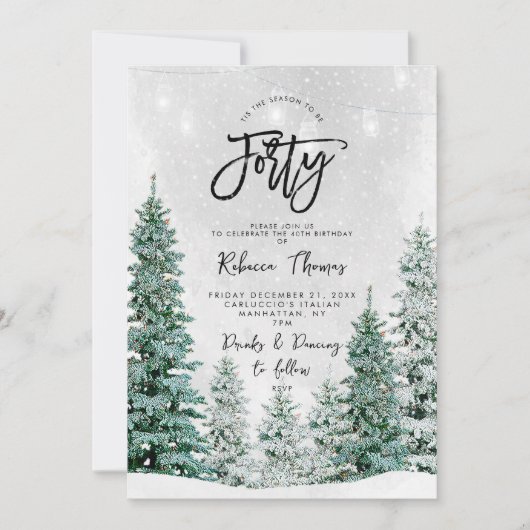 Winterbomen 40e verjaardag uitnodiging (Voorkant)