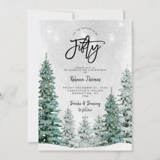 Winterbomen 50ste verjaardag uitnodiging (Voorkant)