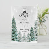 Winterbomen 50ste verjaardag uitnodiging (Staand voorkant)