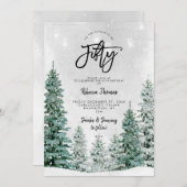 Winterbomen 50ste verjaardag uitnodiging (Voorkant / Achterkant)