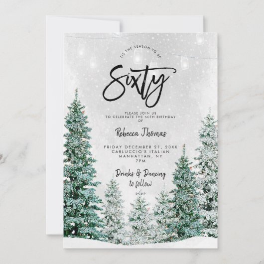 Winterbomen 60e verjaardag uitnodiging (Voorkant)