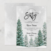 Winterbomen 60e verjaardag uitnodiging (Voorkant / Achterkant)