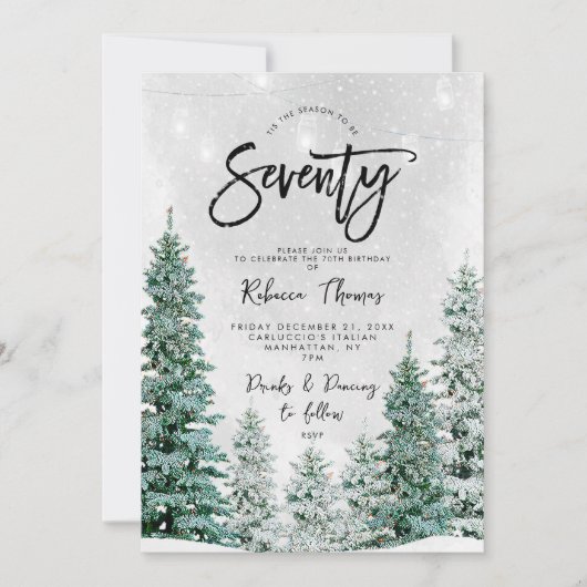 Winterbomen 70ste verjaardag kaart (Voorkant)