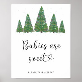 Winterbomen baby's zweten poster