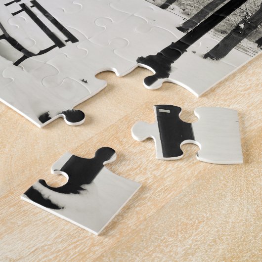 Winterbomen bedekt met sneeuw legpuzzel (Zijkant)