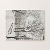 Winterbomen bedekt met sneeuw legpuzzel (Horizontaal)