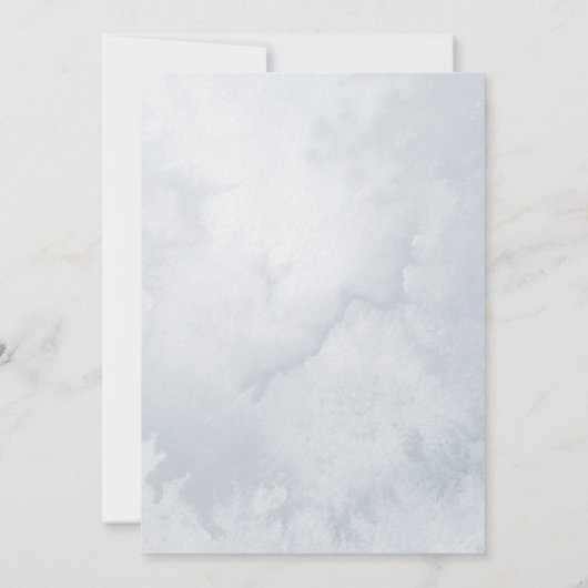 winterbomen berg vakantie bruiloft uitnodiging (Achterkant)