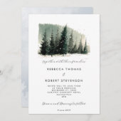 winterbomen berg vakantie bruiloft uitnodiging (Voorkant / Achterkant)