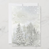 winterbomen berg vakantie bruiloft uitnodiging (Achterkant)
