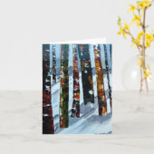 Winterbomen Blanco Notitiekaarten (Gele Bloem)