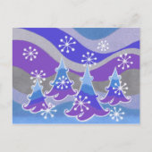 Winterbomen blauw briefkaart (Voorkant)