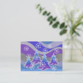 Winterbomen blauw visitekaartje blauw (Staand voorkant)