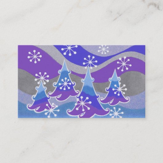 Winterbomen blauw visitekaartje blauw (Voorkant)