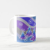Winterbomen blauwe mok (Voorkant links)