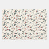  winterbomen bos Girly roze kerst Inpakpapier Vel (Voorkant)