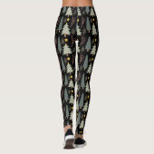 Winterbomen Bos Kerstpatroon Modern Groen Leggings (Achterkant)