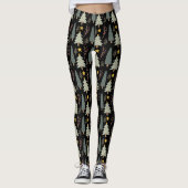Winterbomen Bos Kerstpatroon Modern Groen Leggings (Voorkant)