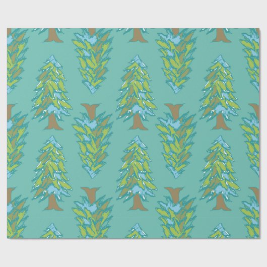 Winterbomen Cadeaupapier (Vlak)