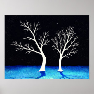 Winterbomen – Digitale kunst Print