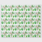 Winterbomen en bessen cadeaupapier (Vlak)