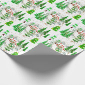 Winterbomen en bessen cadeaupapier (Hoek)