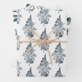 Winterbomen en -bladeren inpakpapier vel (In situ)