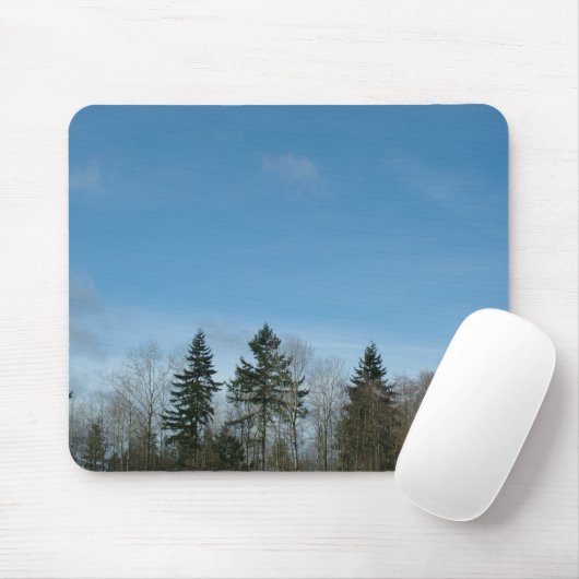 Winterbomen en blauwe lucht muismat (Met muis)