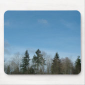 Winterbomen en blauwe lucht muismat (Voorkant)