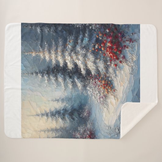 Winterbomen en Bloemen Deken (Voorkant (horizontaal))